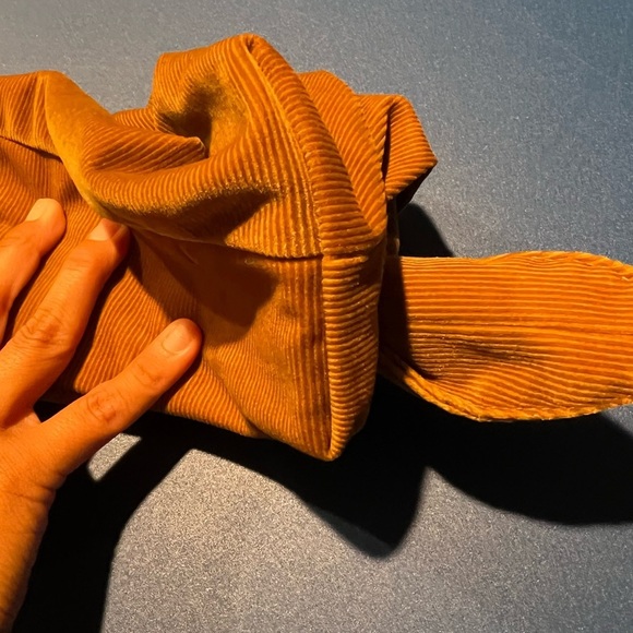 Merit Cosmetic Bag Brown Corduroy Makeup Carrying Case - Picture 4 of 7